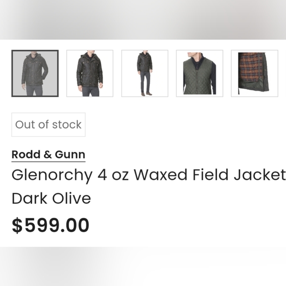 Rodd and Gunn Glenorchy 4 oz Waxed Field Jacket in Dark Olive - Picture 4 of 4